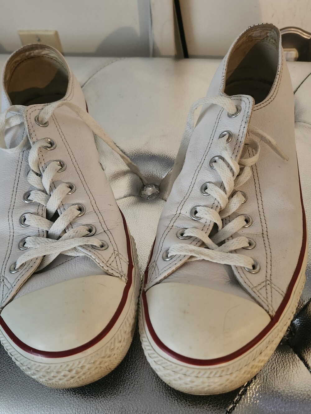 Classic Low-Top Canvas Sneakers - White (Leather)